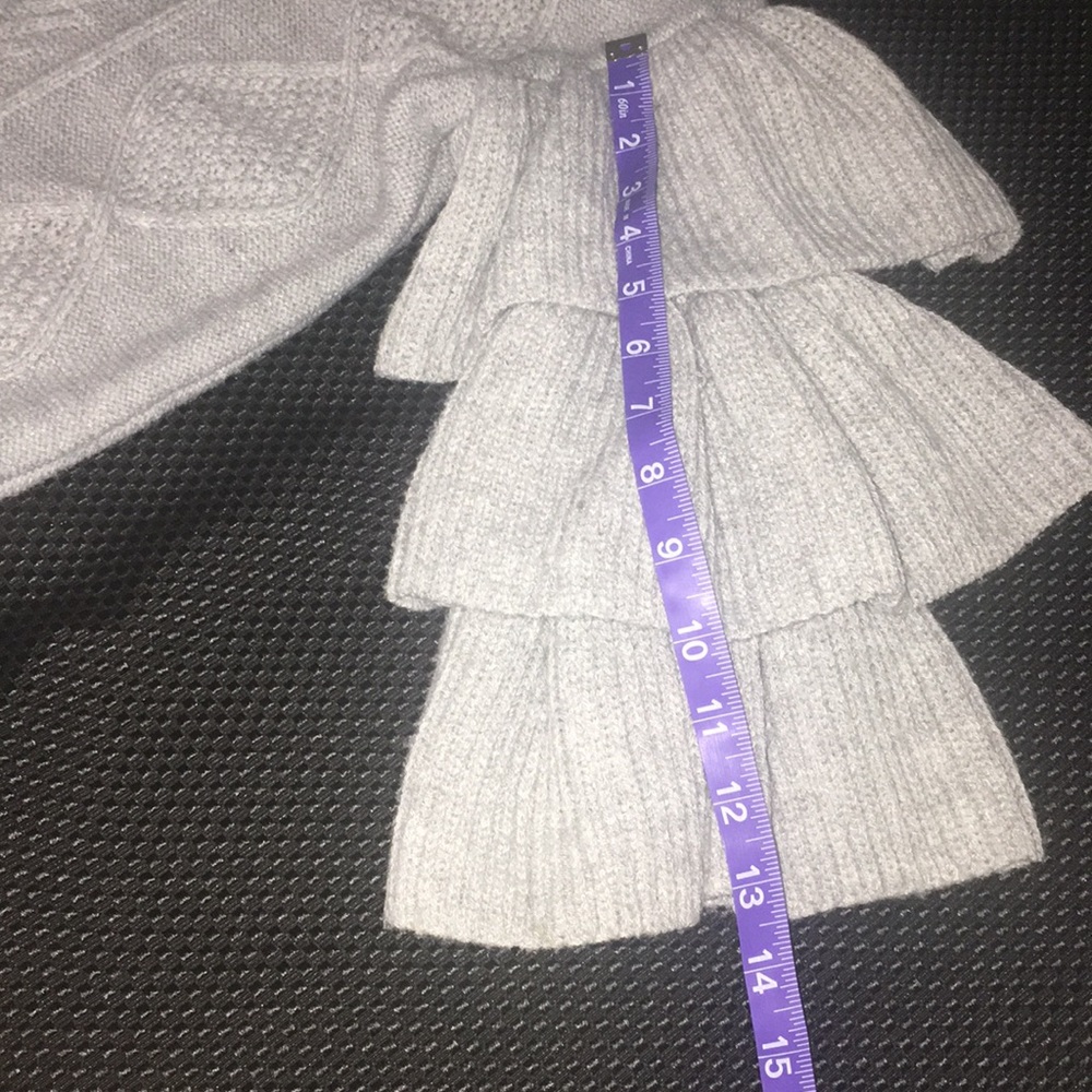 Haute Rogue Ruffle Sleeve Cable Knit Sweater Small - Picture 7 of 15